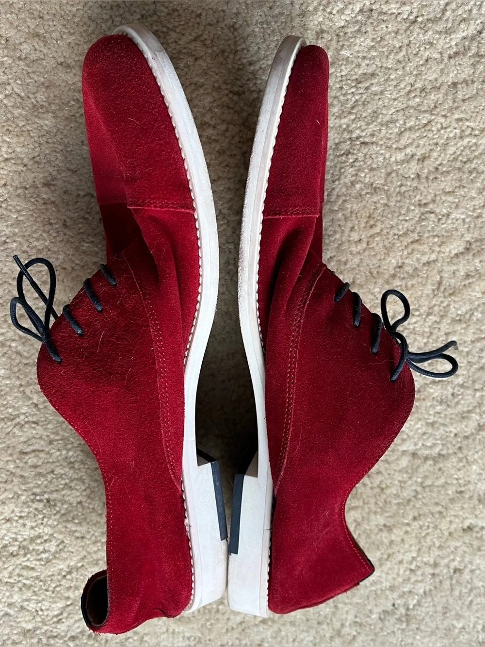 Aldo Men's Red Suede Lace-up Oxford Shoes - Size 11M - VGUC